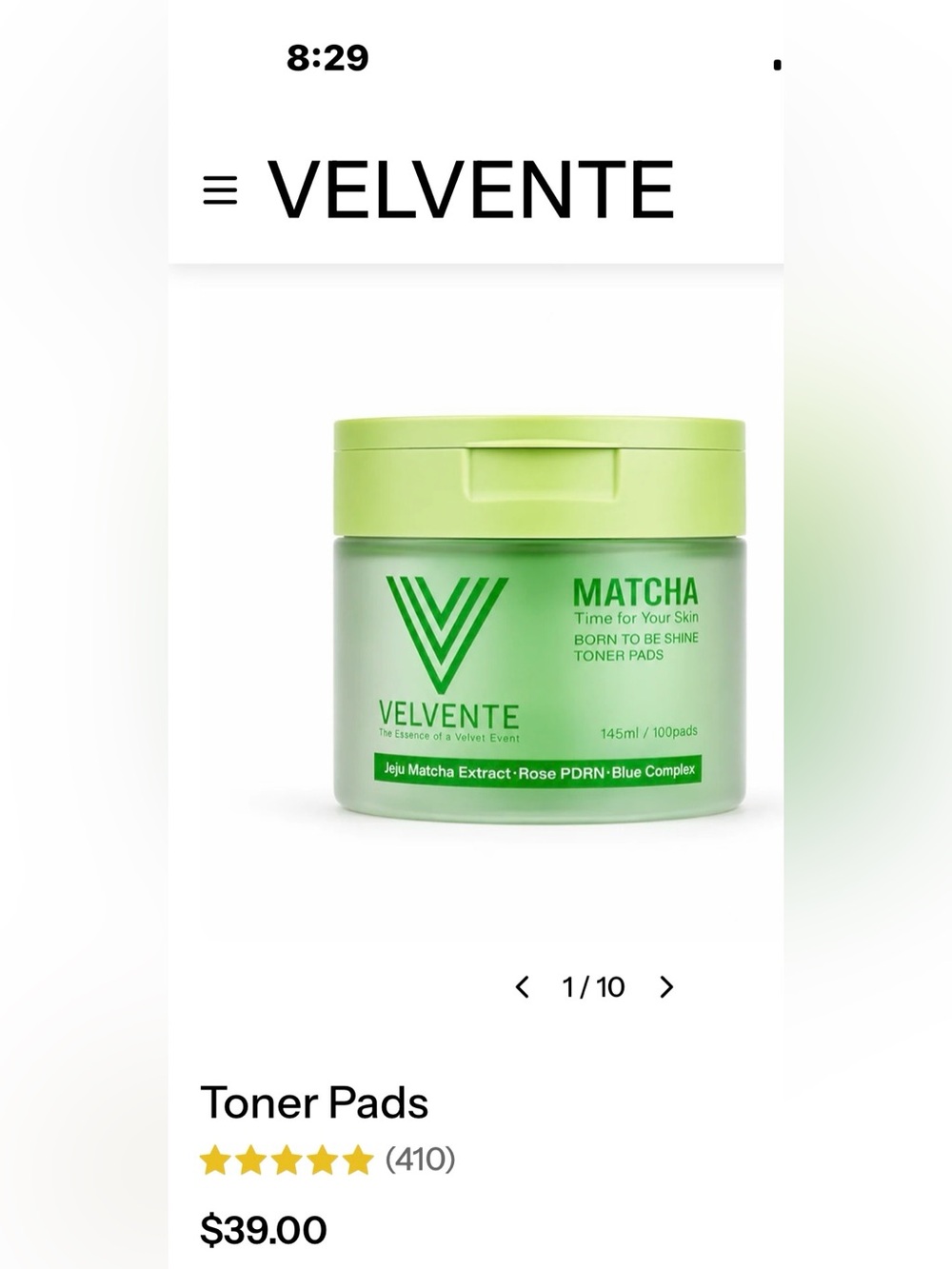 Velvente Matcha Born to be Shine Toner Pads - Picture 3 of 7